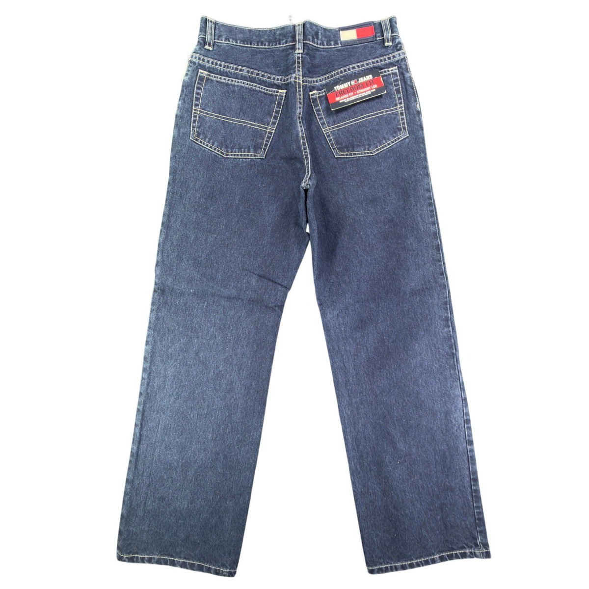 Tommy Hilfiger Y2K Freedom Fit Jeans Boy 20 Blue Cotton NWT Deadstock Baggy - take2supply