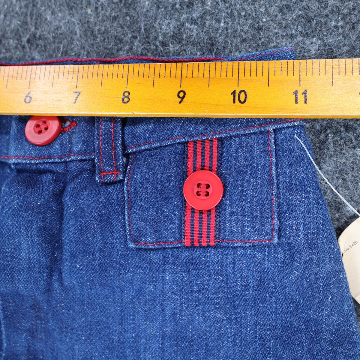 Young Maverick Automaticks Jeans Girls 12 Slim Blue Red Flare USA Deadstock NWT - take2supply