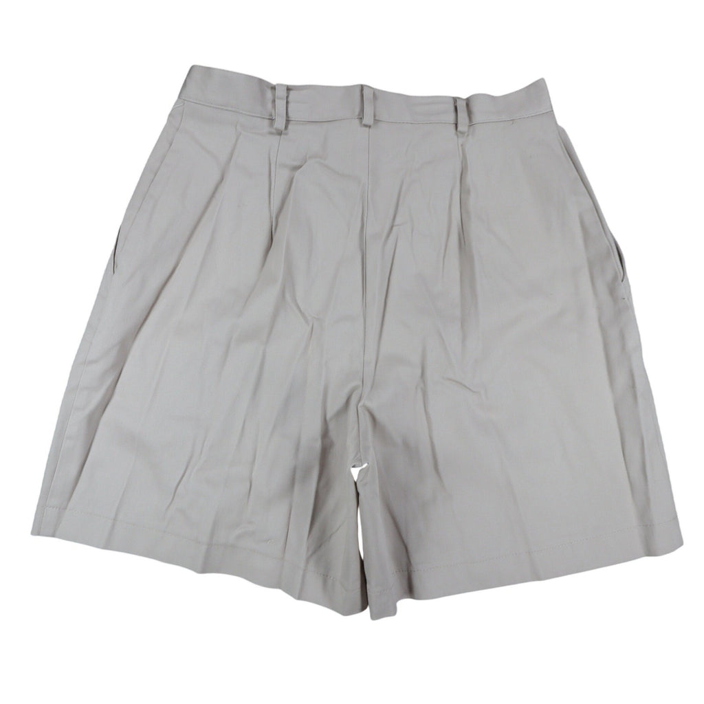 On The Verge Pleated Shorts Women 10 Vintage 90s Beige Cotton Made in USA NWT - take2supply