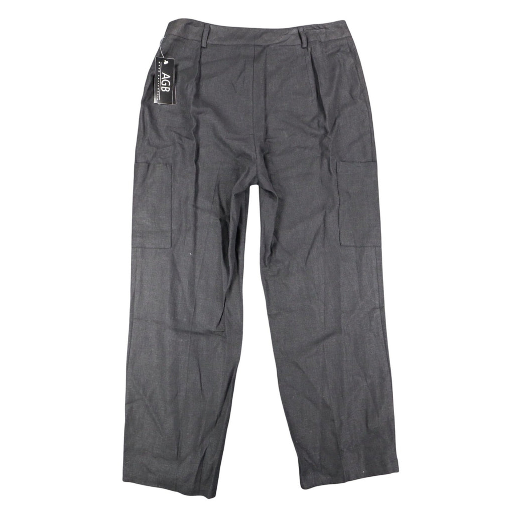 AGB Byer California Cargo Pants Womens 10 Y2K Black Linen Blend Utility Trousers - take2supply
