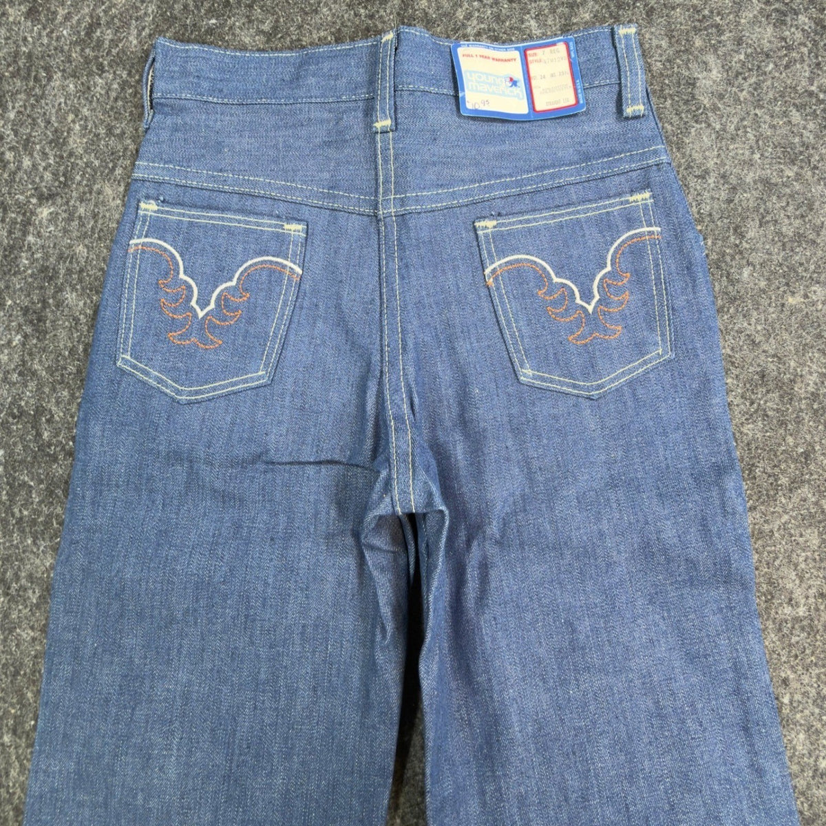 Maverick Vintage 70s Jeans Girls 7 Reg Blue High Waist USA NOS NWT 24x25.75 - take2supply