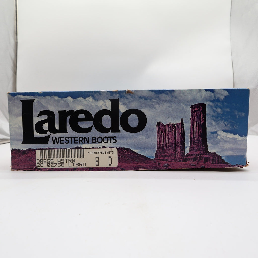 Laredo Vintage 90s Western Boots Mens 8 D Tan Brown Leather Cowboy 2786 NIB - take2supply