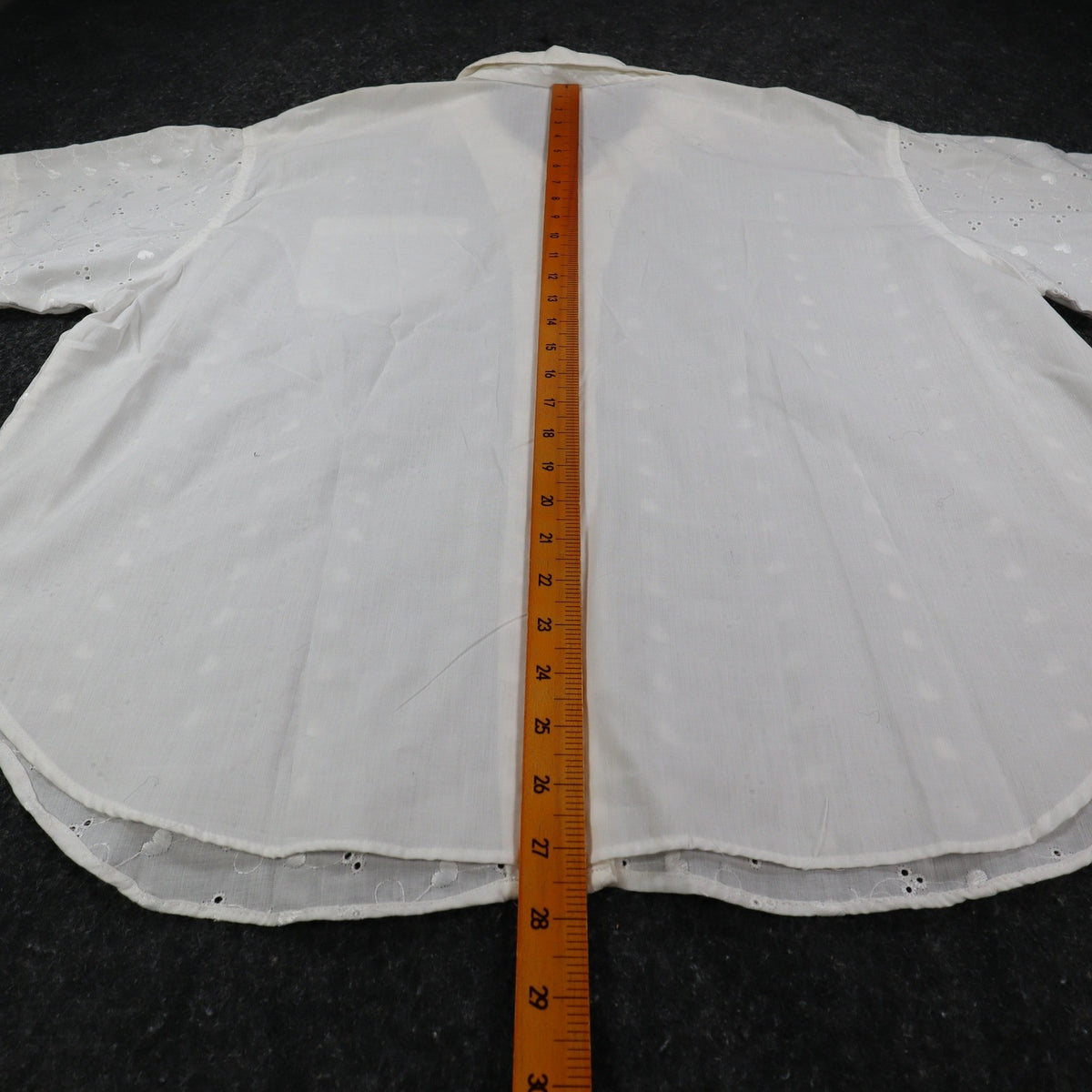 Laura Mae Shirt Womens 22W Vintage 80s White Eyelet Heart Embroidered USA NWT - take2supply