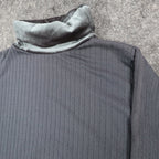 Jessica Roberts Turtleneck Top Womens Small Vintage Black Velvet Trim Cable Knit - take2supply