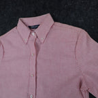 Dee Cee Striped Button Down Shirt Womens 7/8 Vintage Red White Short Sleeve USA - take2supply
