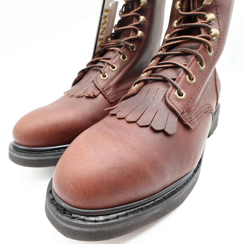 Dan Post Lace Up Work Boots Mens 12D Brown Oily Leather Kiltie DP69612 NWT - take2supply