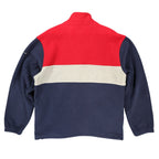 IZOD Fleece Pullover Mens Large Red Excellent Colorblock Quarter Zip - take2supply