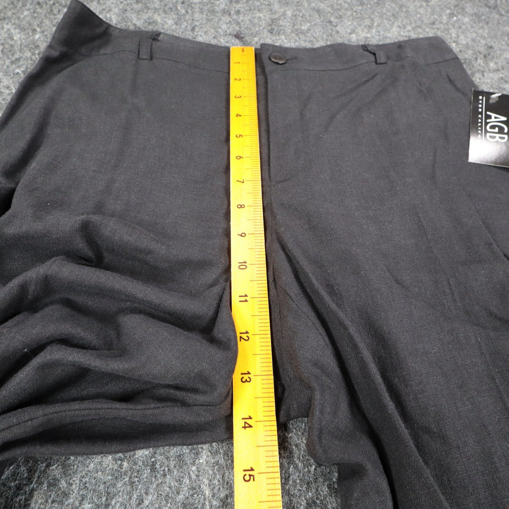 AGB Byer California Cargo Pants Womens 12 Vintage Y2K Black Linen Rayon Utility - take2supply