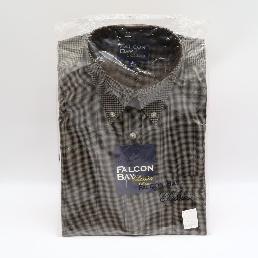 Falcon Bay Classics Shirt Mens M 15-15.5 Vintage Brown Micro-Check Button Down - take2supply