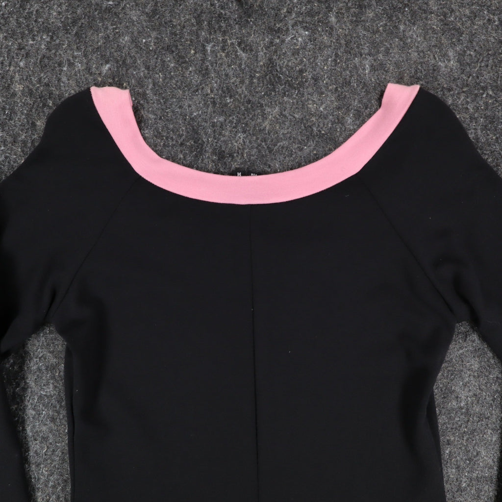 My Michelle Dress Medium Black Pink Bow 3/4 Sleeve Y2K Drop Waist NWT USA Made - take2supply