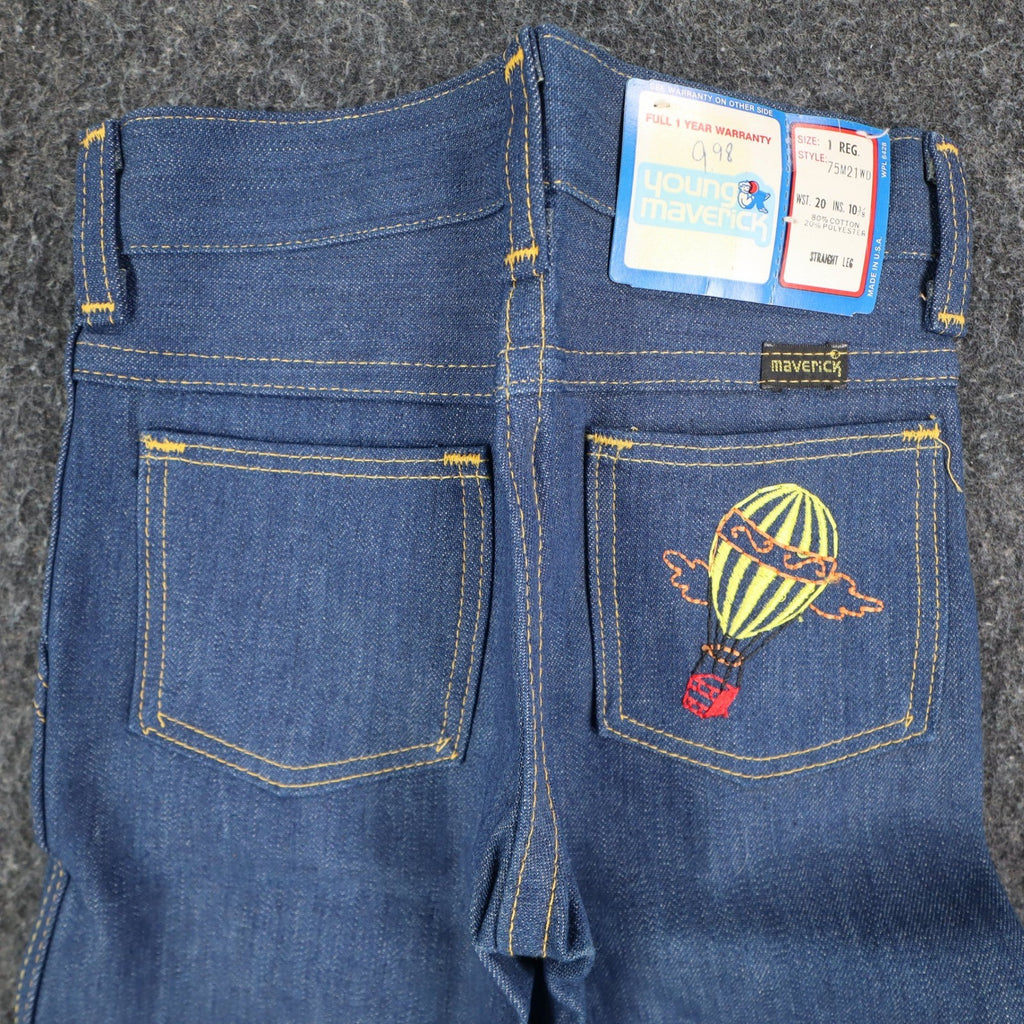 Young Maverick Vintage Boys 1 Reg Hot Air Balloon Jeans NWT USA - take2supply