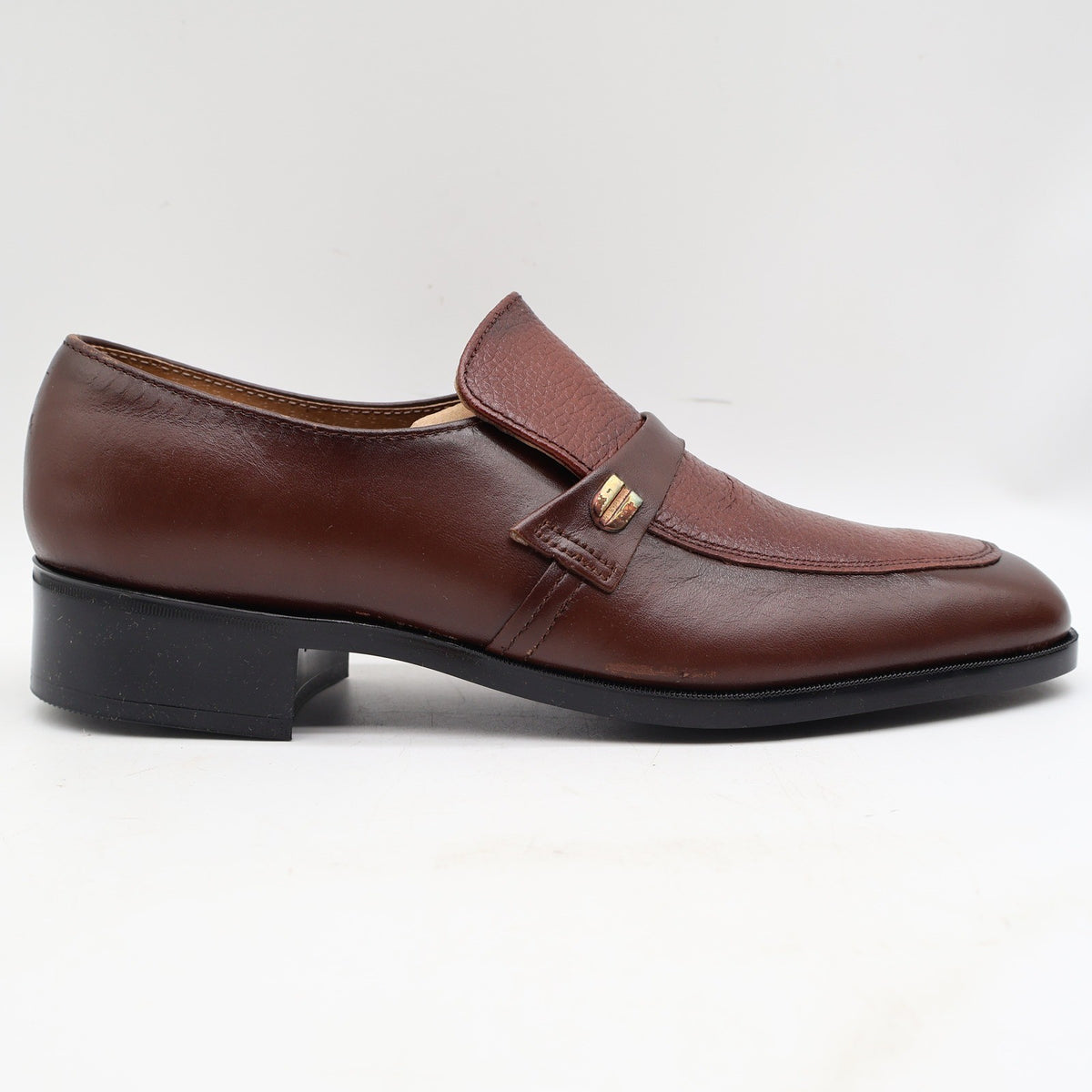 Barclay Loafers Mens 7.5 D Vintage Brown Leather Slip On Dress Shoes 95182 - take2supply