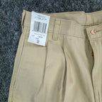 Wolf Mountain Key Shorts Mens 32 Tan Khaki 100% Cotton Pleated Vintage USA NWT - take2supply