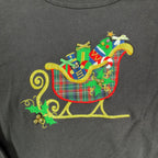 Peanut Butter & Jelly Christmas Sleigh Top Womens L Black Cotton New - take2supply