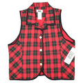 Lucia Plaid Vest Womens Size 12 Vintage 90s Red Tartan Button Front Made in USA - take2supply