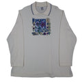 Sport Timer Floral Polo Shirt Womens XL Vintage 90s Cream Made in USA NEW - take2supply