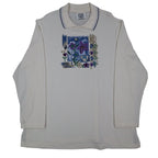 Sport Timer Floral Polo Shirt Womens XL Vintage 90s Cream Made in USA NEW - take2supply