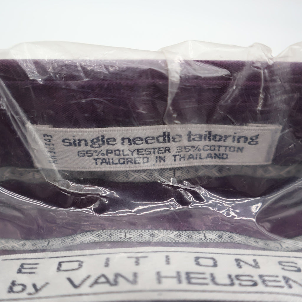 Van Heusen Dress Shirt Mens 16.5 32/33 Vintage 90s Purple Striped Deadstock NIP - take2supply
