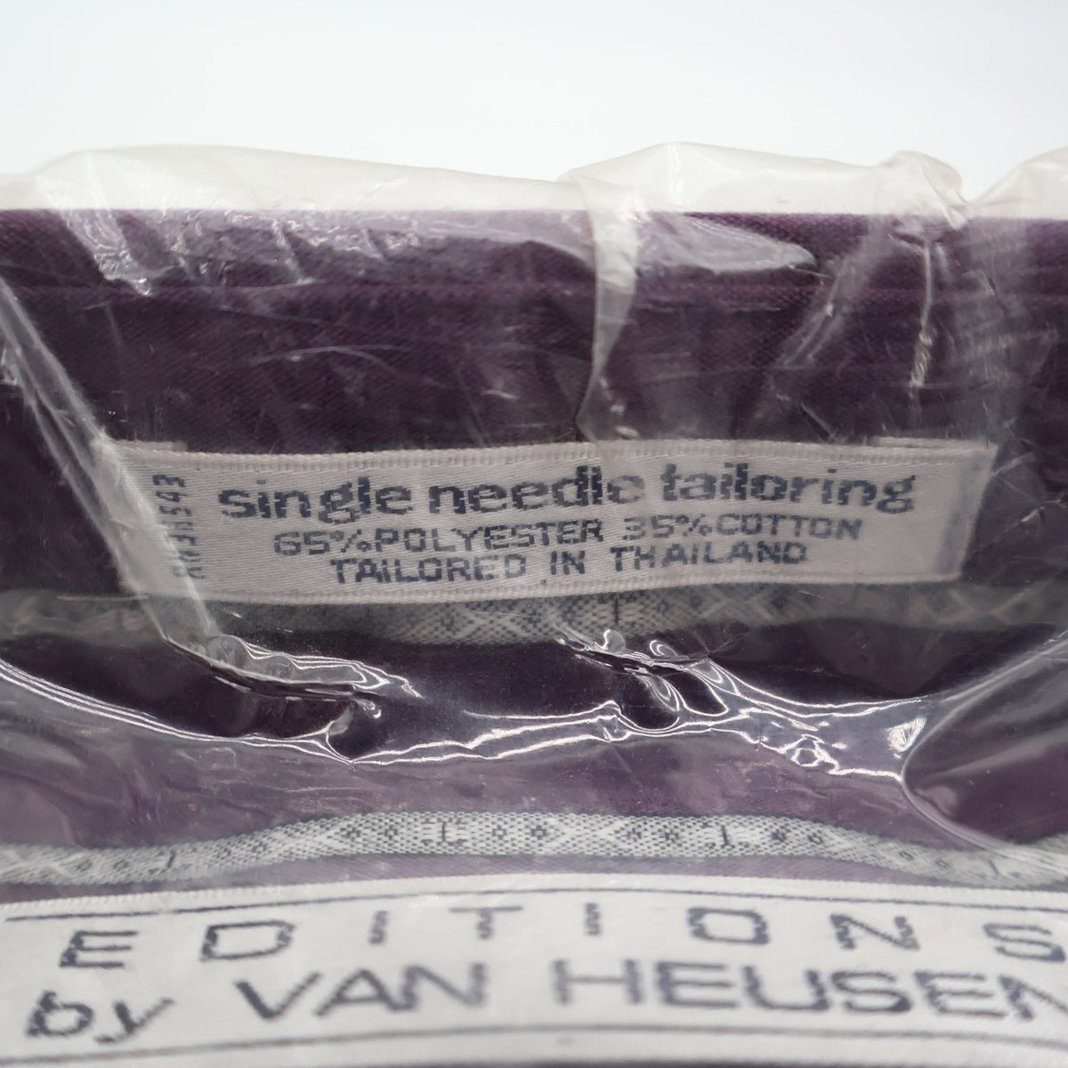 Van Heusen Dress Shirt Mens 16.5 32/33 Vintage 90s Purple Striped Deadstock NIP - take2supply