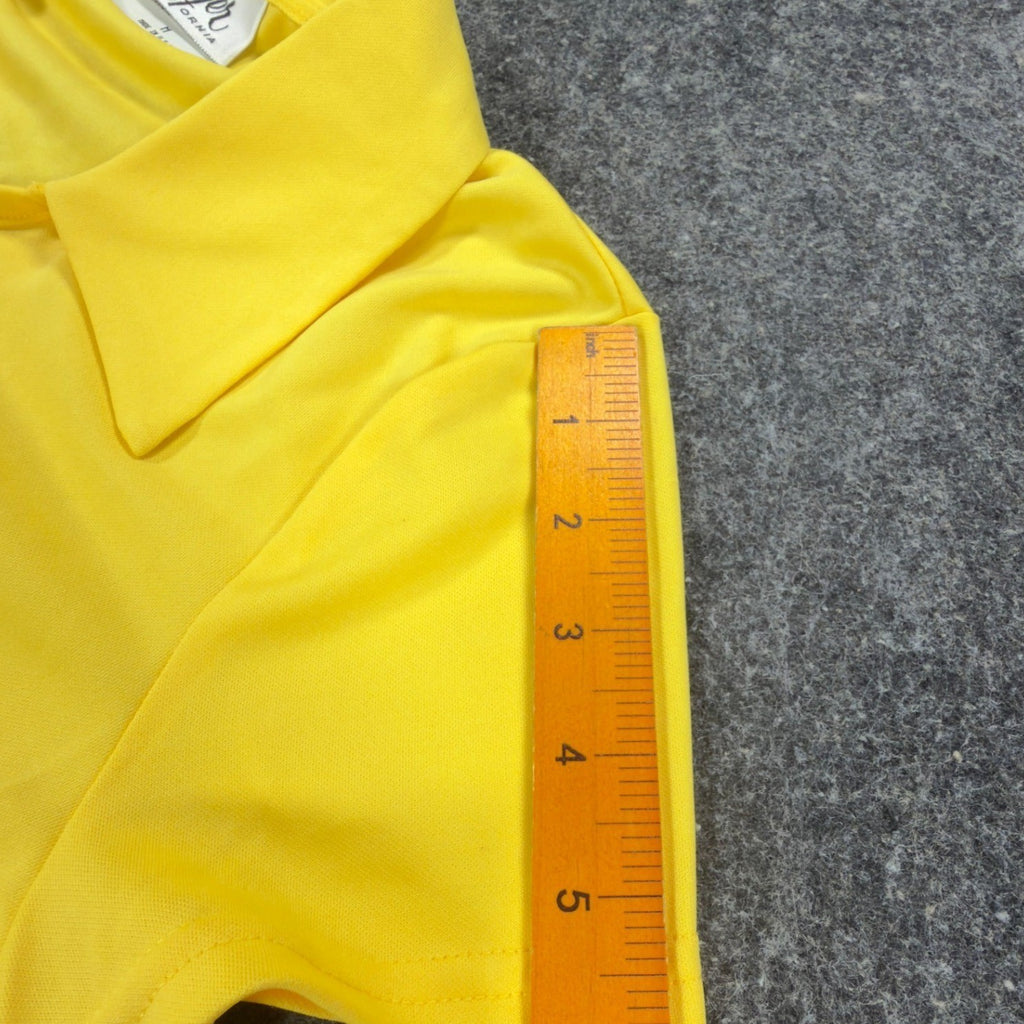 Byer California Vintage 90s Crop Polo Top Womens M Yellow Polyester NWT - take2supply