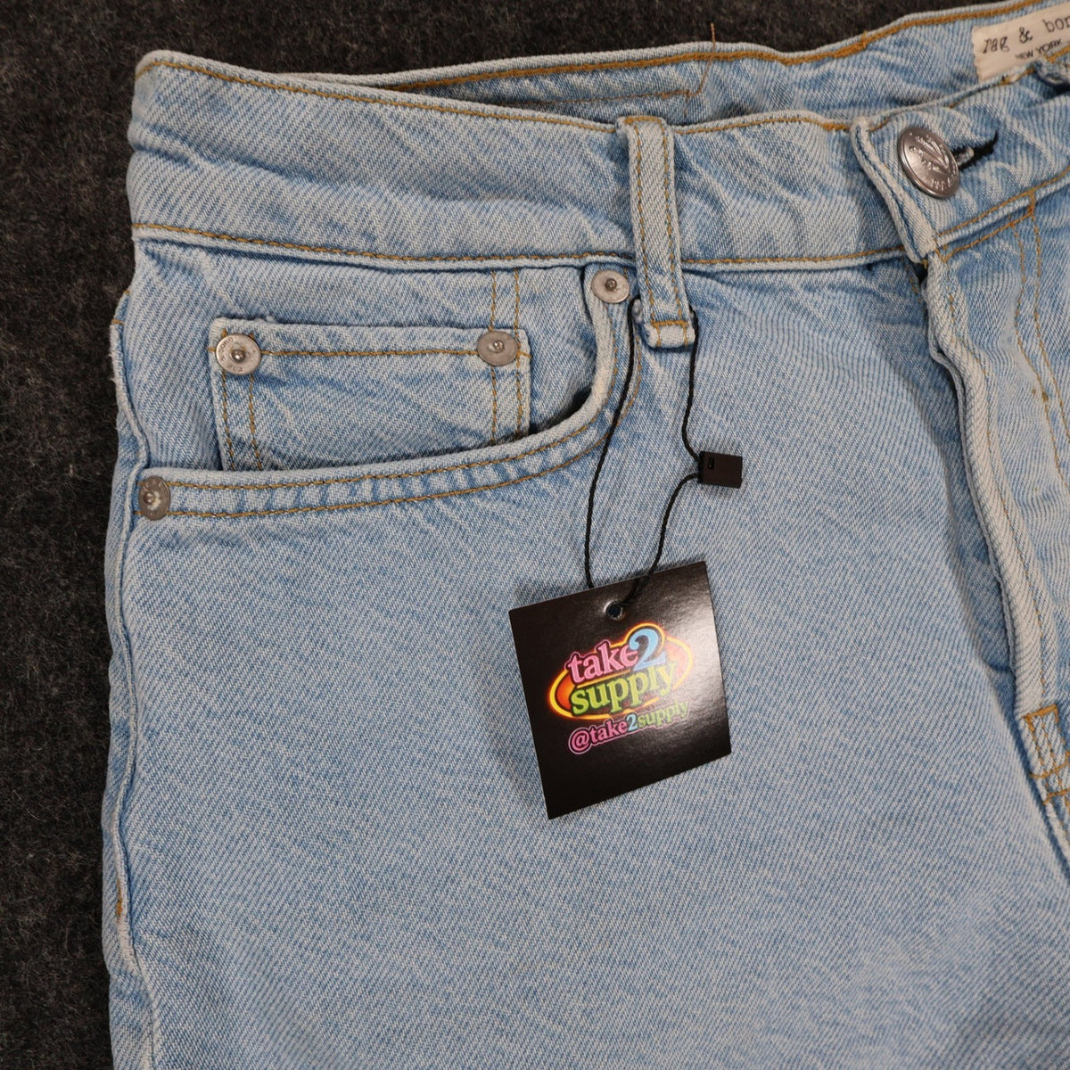 Rag & Bone Maya High-Rise 4 Short Womens 26 Blue Excellent Denim Shorts - take2supply