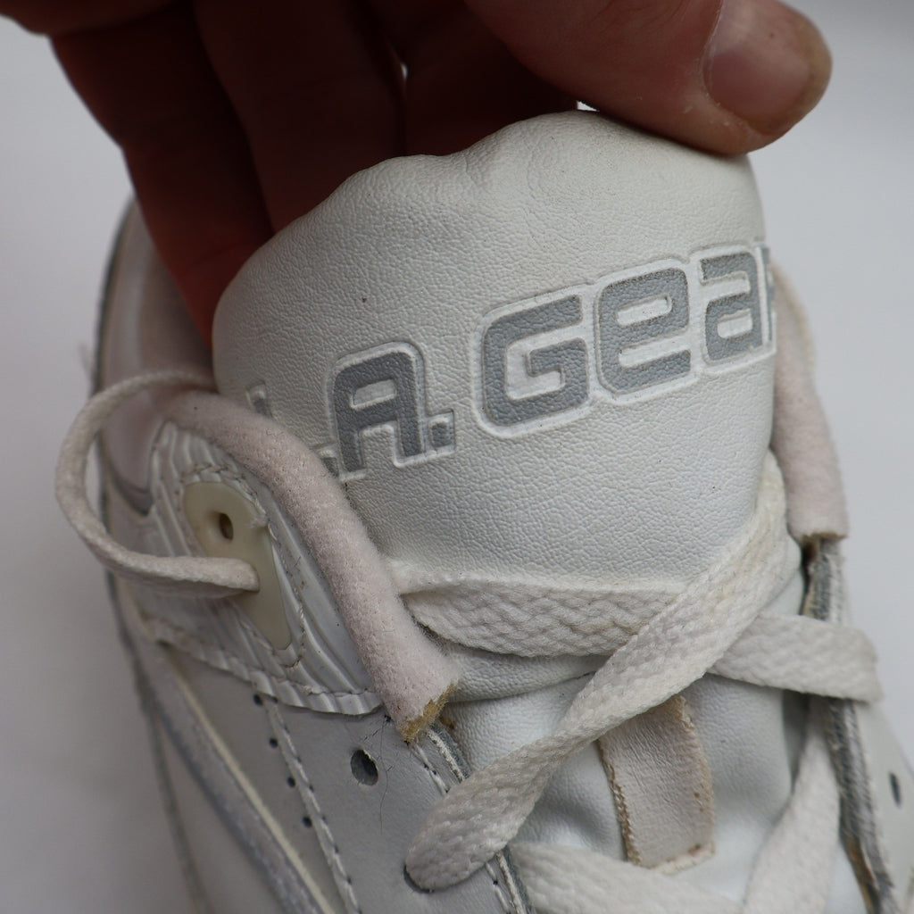 L.A. Gear Basketball Sneakers Women 7.5 Vintage 1990 White Leather Air System - take2supply