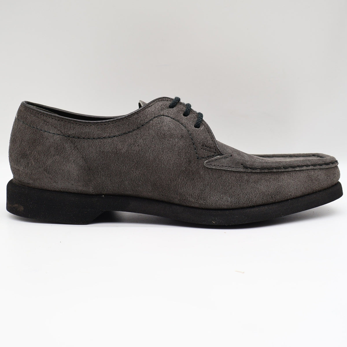 Crestline Oxford Shoes Mens 7 D Vintage Gray Suede Moc Toe Deadstock USA - take2supply