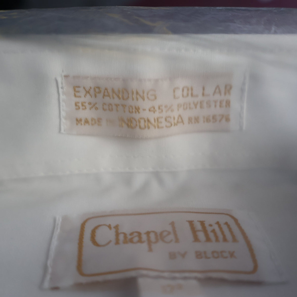 Chapel Hill Dress Shirt Mens 17 34/35 Vintage White Expanding Collar Deadstock - take2supply