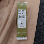 Erin London Open Front Jacket Womens Large Tan Faux Suede Laser Cut Eyelet NEW - take2supply