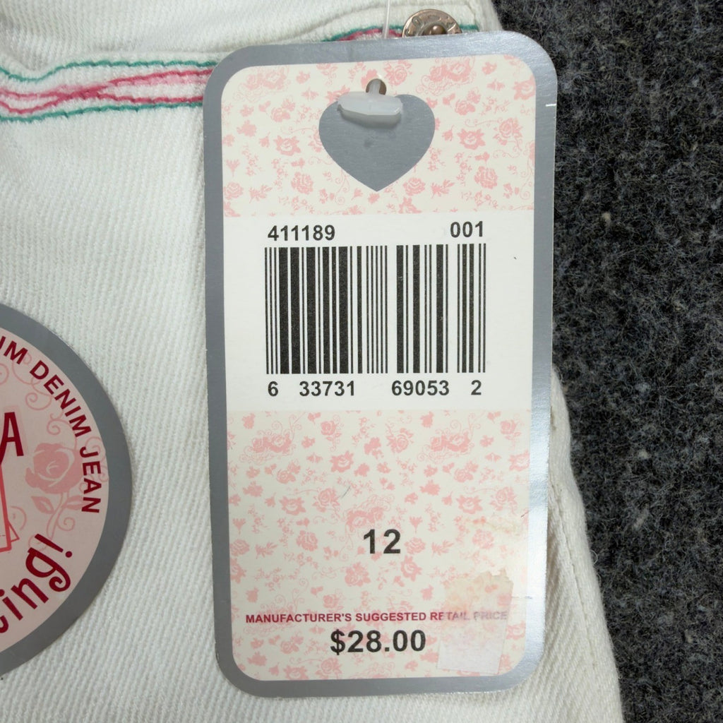 Levi's Y2K Bermuda Shorts Girls 12 White Denim NWT Deadstock - take2supply