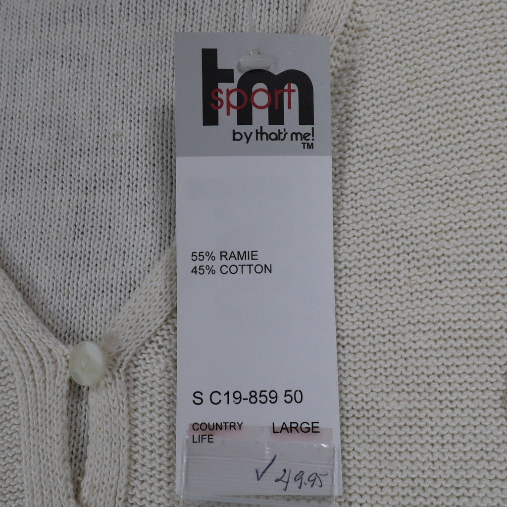 tm sport by that's me! Knit Vest Women Large NWT Vintage Y2K Cream Ramie Cotton - take2supply
