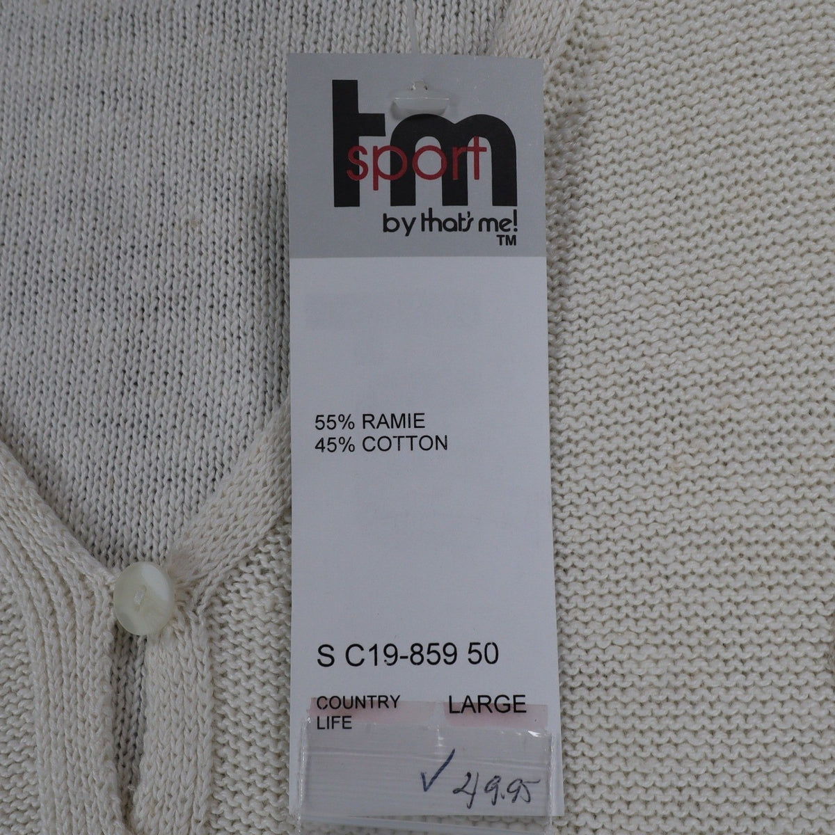tm sport by that's me! Knit Vest Women Large NWT Vintage Y2K Cream Ramie Cotton - take2supply