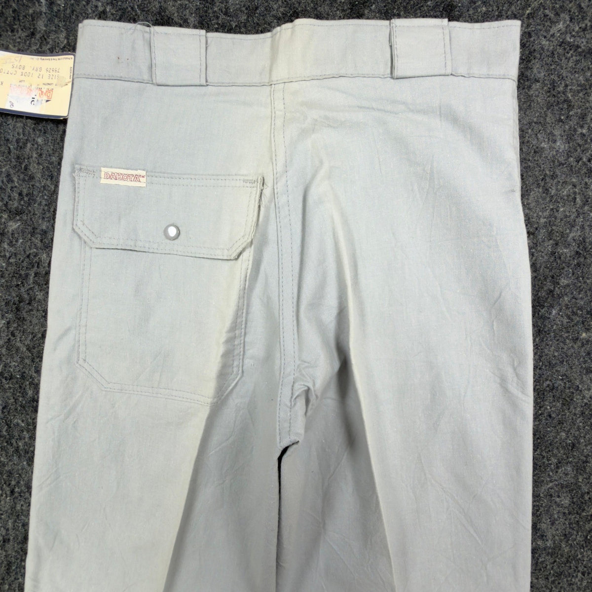 Dakota Vintage 70s Work Pants Boys 12 Gray Cotton Deadstock NWT USA Union Made - take2supply