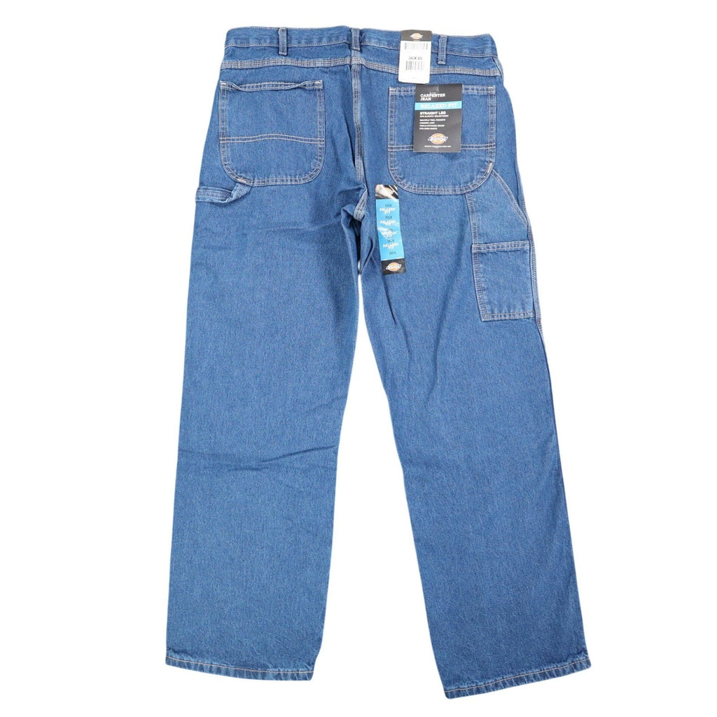 Dickies Carpenter Jeans Mens 36x30 Relaxed Fit Indigo Blue Cotton Workwear NWT - take2supply