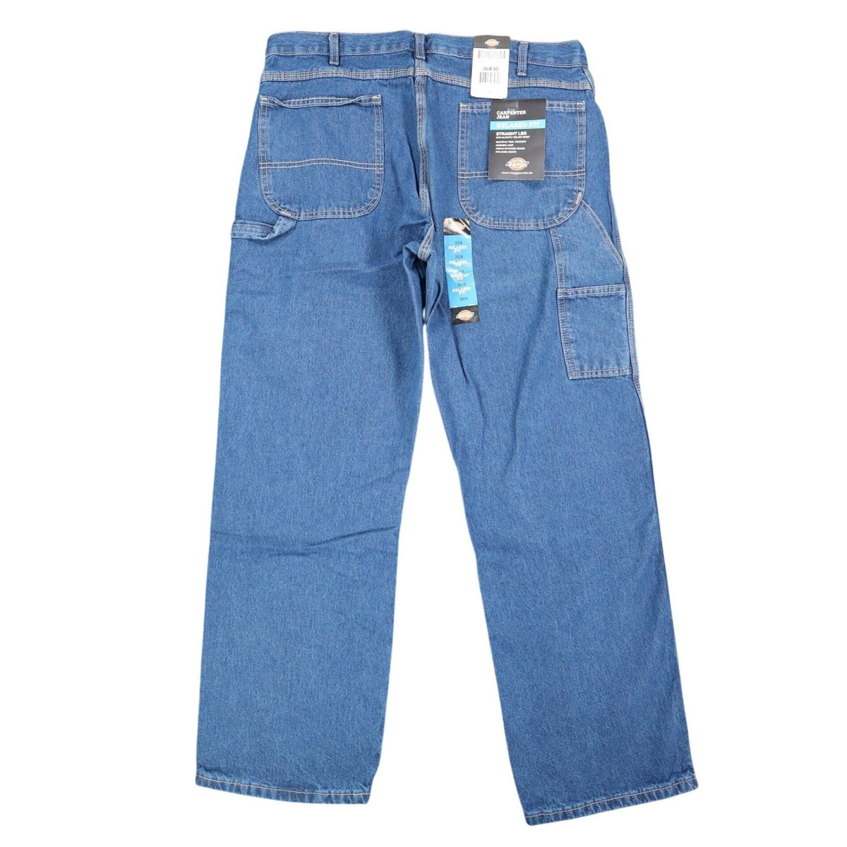 Dickies Carpenter Jeans Mens 36x30 Relaxed Fit Indigo Blue Cotton Workwear NWT - take2supply