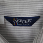 Dee Cee Short Sleeve Button Up Womens 14 Vintage Gray Striped Made in USA Shirt - take2supply