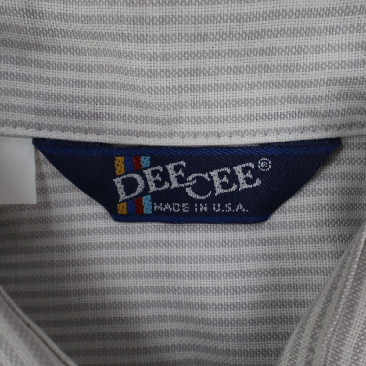 Dee Cee Short Sleeve Button Up Womens 14 Vintage Gray Striped Made in USA Shirt - take2supply
