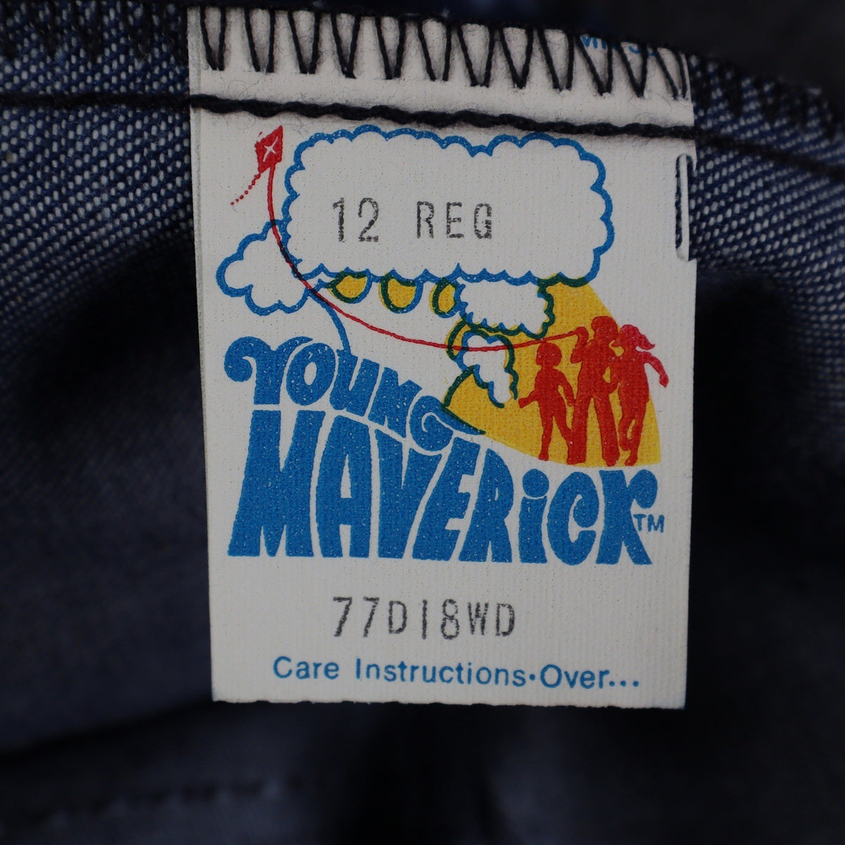 Vintage Young Maverick Jeans Boys 12 Regular Blue Flare White Stitch USA NWT - take2supply