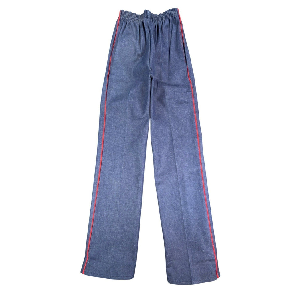 Young Maverick Vintage 80s Jeans Girls 10 Blue Cotton Red Piping NWT NOS USA - take2supply
