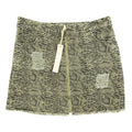 She + Sky Snake Print Denim Mini Skirt Women Large Green Distressed NWT - take2supply