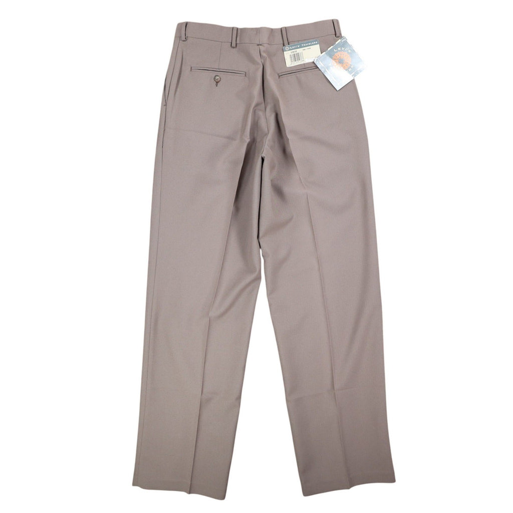 Levi's Travelers Dress Pants Mens 33x32 Vintage 90s Brown Wool Blend Pleated NWT - take2supply