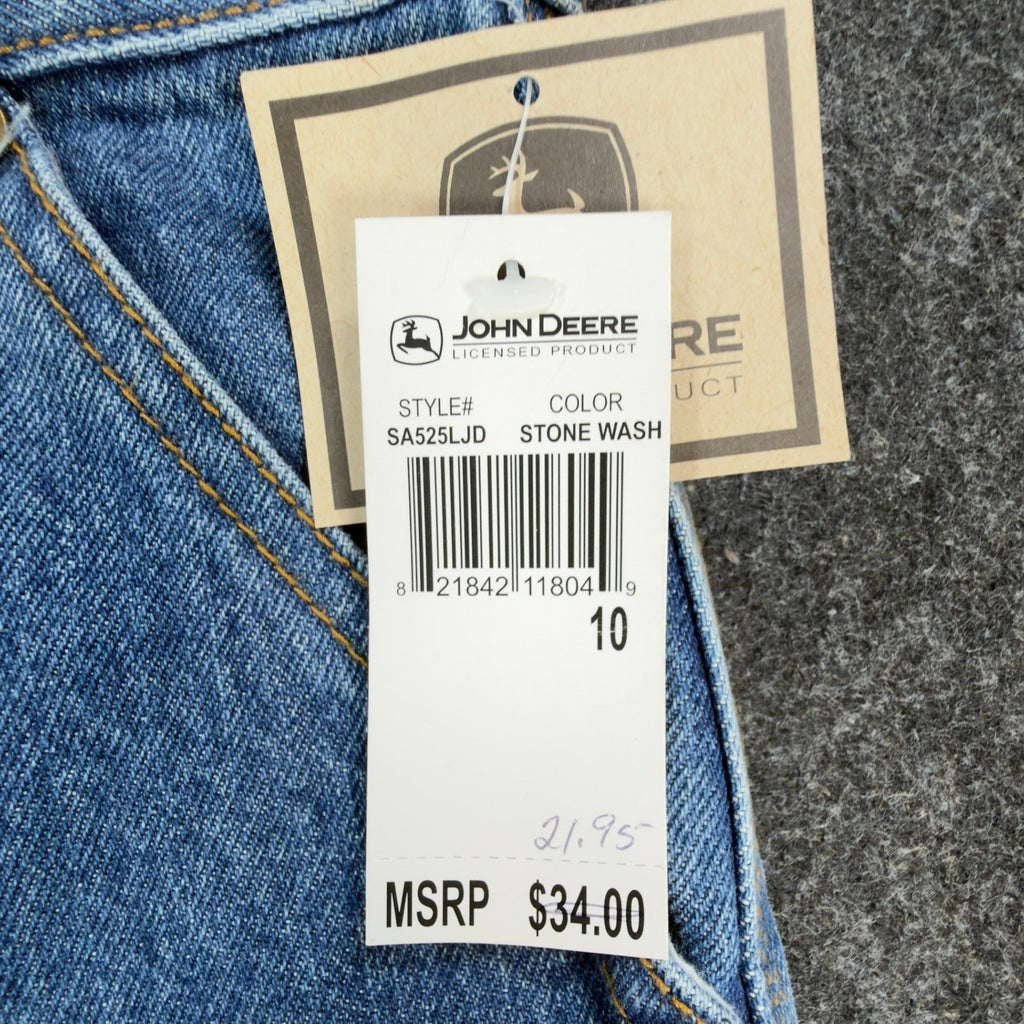 John Deere Y2K Carpenter Denim Shorts Boys 10 Blue Stone Wash NWT Deadstock - take2supply