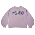 Hem & Thread Weekend Sweater Womens Large Lavender Fuzzy Eyelash Knit Graphic - take2supply
