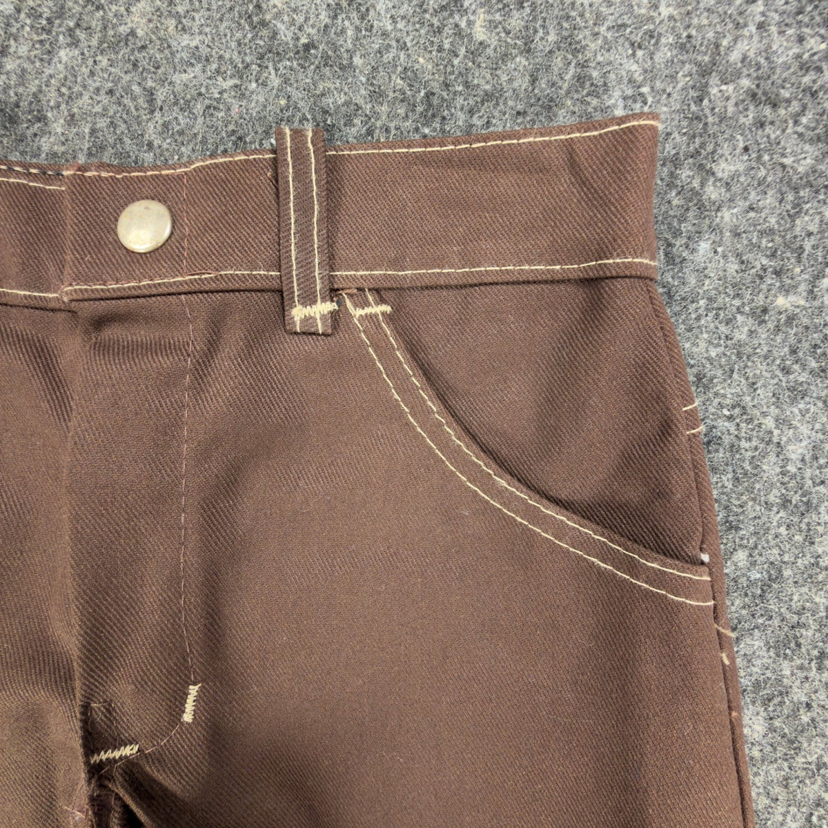 Linchers Vintage 70s Twill Shorts Mens W26 Brown Cotton Blend NWT Deadstock - take2supply