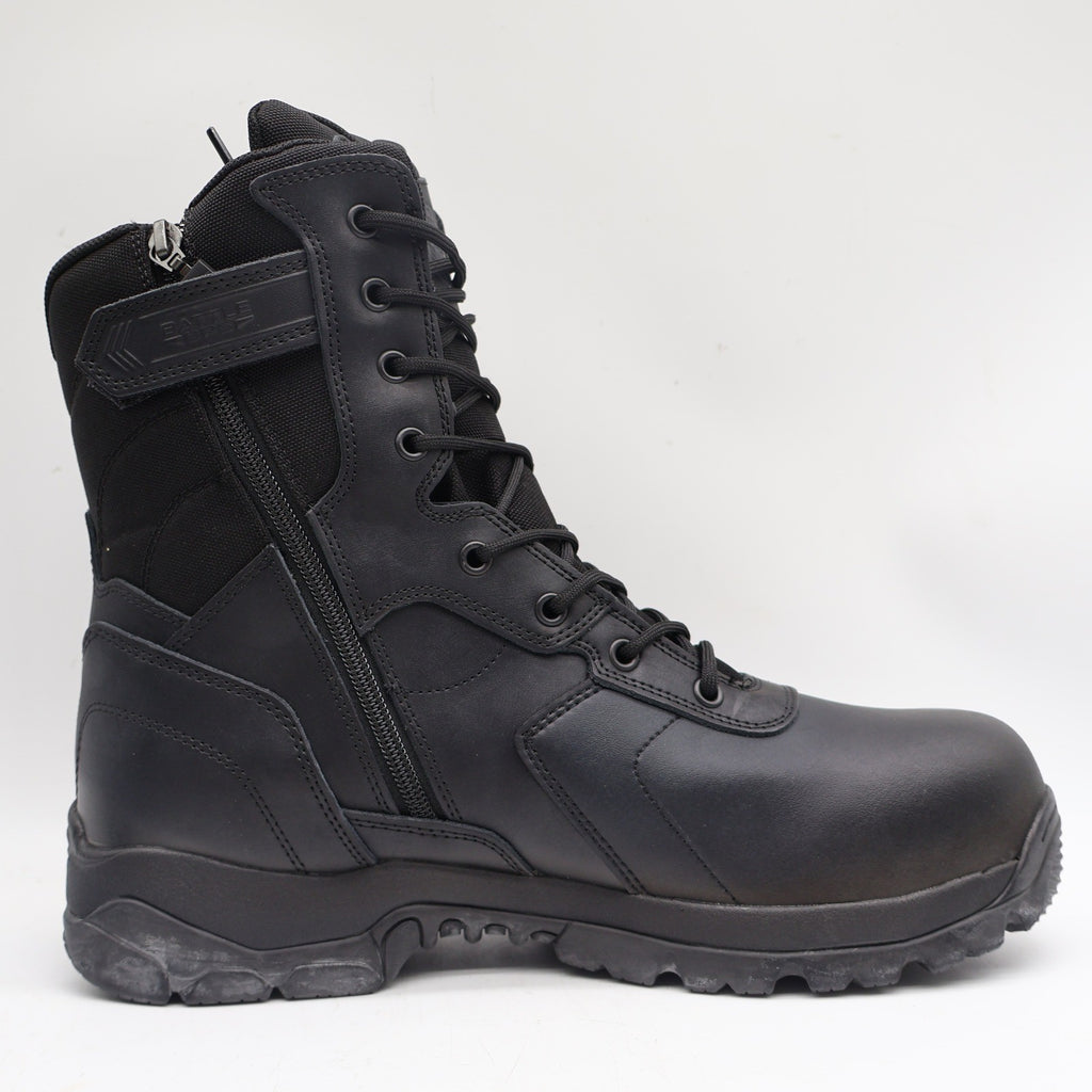 Battle Ops Tactical Boot Mens 11 8-Inch Side-Zip Waterproof Composite Toe Black - take2supply