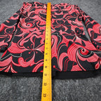 A. Byer Top Womens Small Y2K Red Black Floral Swirl Faux Wrap Twist Front NWT - take2supply