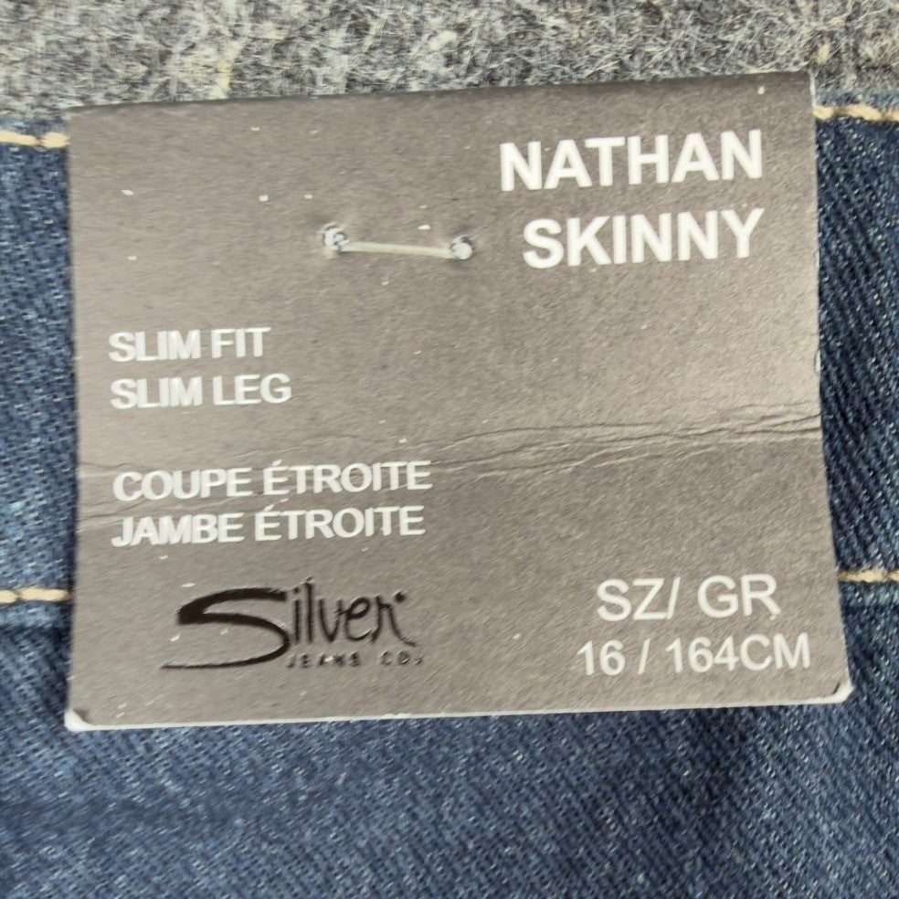 Silver Jeans Co. Nathan Skinny Jeans Boys Size 16 Dark Blue Denim NWT - take2supply