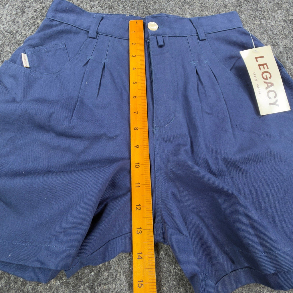 Legacy Vintage 90s Pleated Shorts Womens 11 Blue Cotton NWT - take2supply