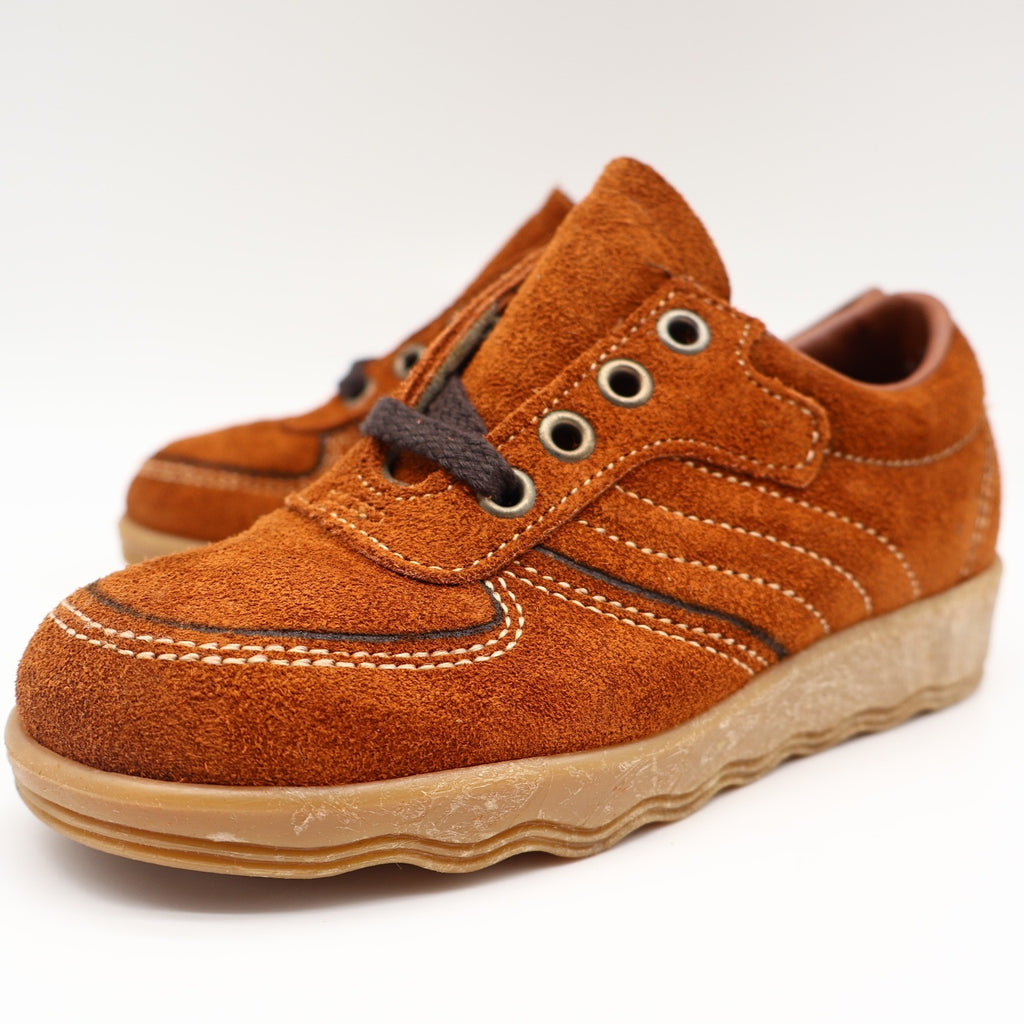 Walker Suede Oxford Shoes Mens 12.5D Vintage Deadstock Rust Brown Gum Sole 2646 - take2supply