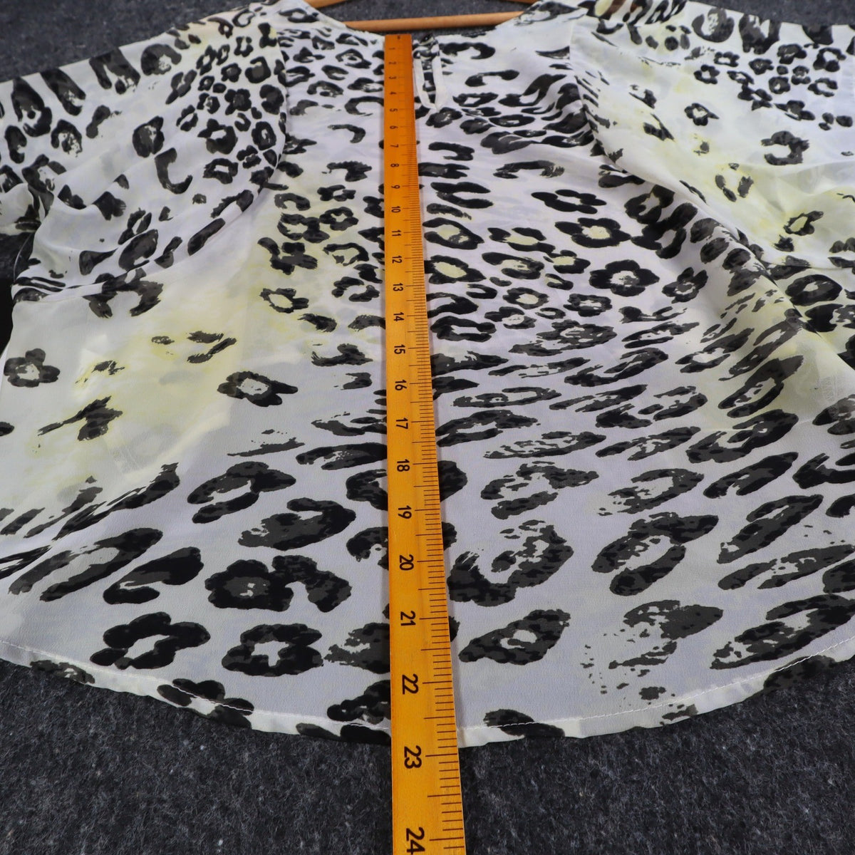 mymichelle Leopard Print Blouse Womens XL Sheer Chiffon Dolman Sleeve Top New - take2supply